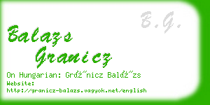 balazs granicz business card